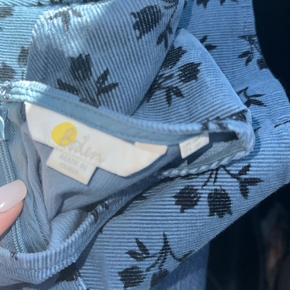 Boden blue floral cord dress with belt size 4L - Picture 6 of 16